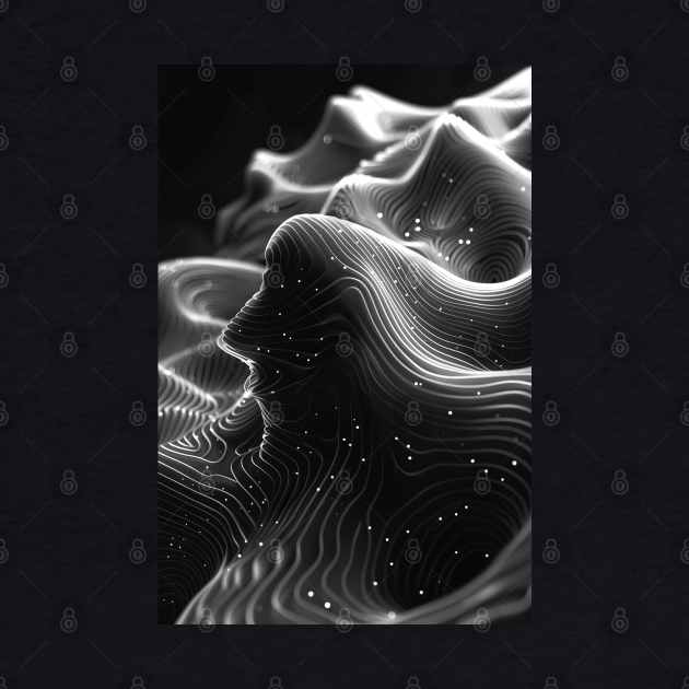 Black and White waves on an isolated background by Maverick Media